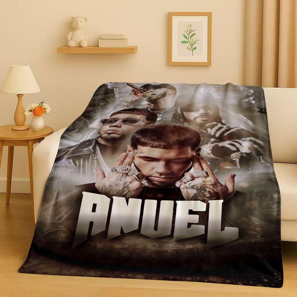 3D Плед из фланели с изображением рэпера Anuel AA Real Hasta La Muerte, Ультрамягкий теплый плюшевый плед для дома, спальни, кровати, дивана, Покрытие для детей, пикника