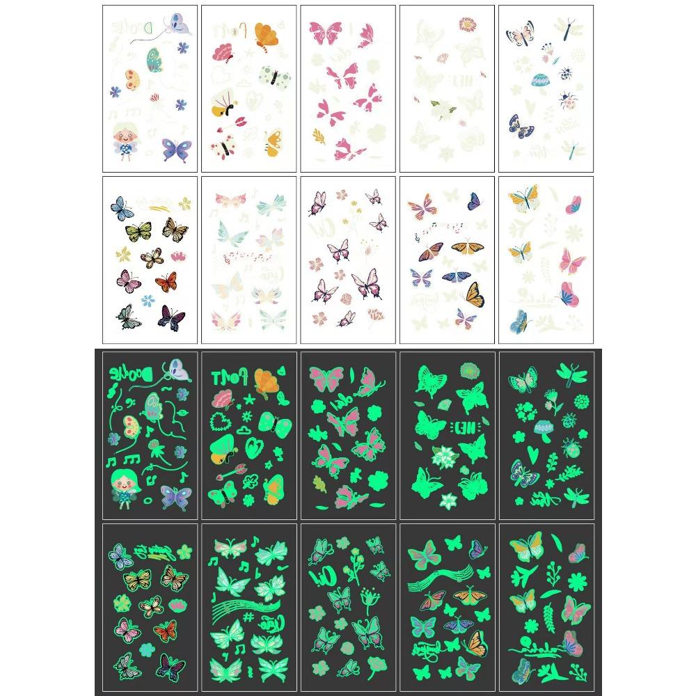 10pcs New Dinosaur Sticker Glow In The Dark Toys Luminous Star Stickers Fluorescent Painting PVC Stickers Toys for Kids Girl Boy