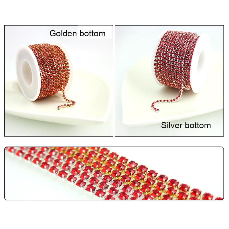 Лучшая цепочка со стразами, 10 м, отделочная лента, хрустальное стекло, прозрачные блестящие стразы, декор «сделай сам»