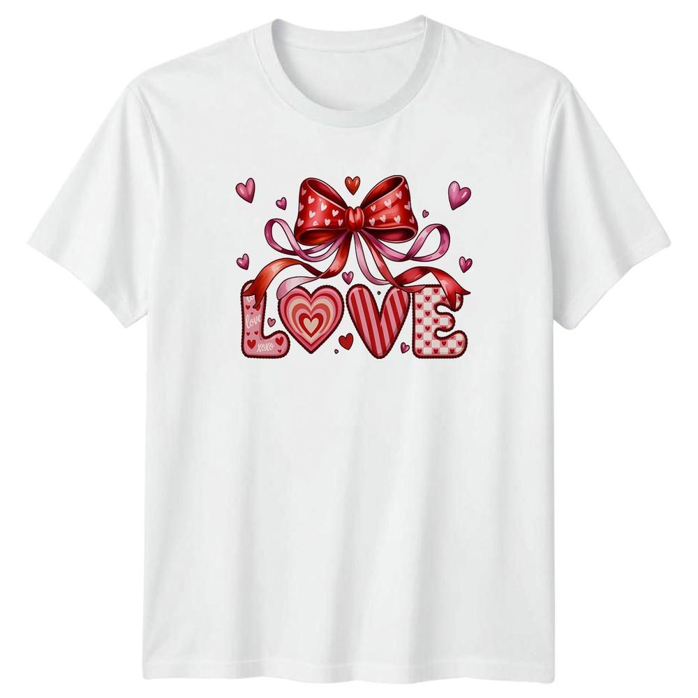 Love Xoxo Decorative Hearts Design Unisexs TShirt Valentines Day Gift For Her