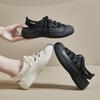 Women's Canvas Shoes Summer New Platform Increased Closed Toe Sandals Fashion Casual Hollow Out Tied White Shoes