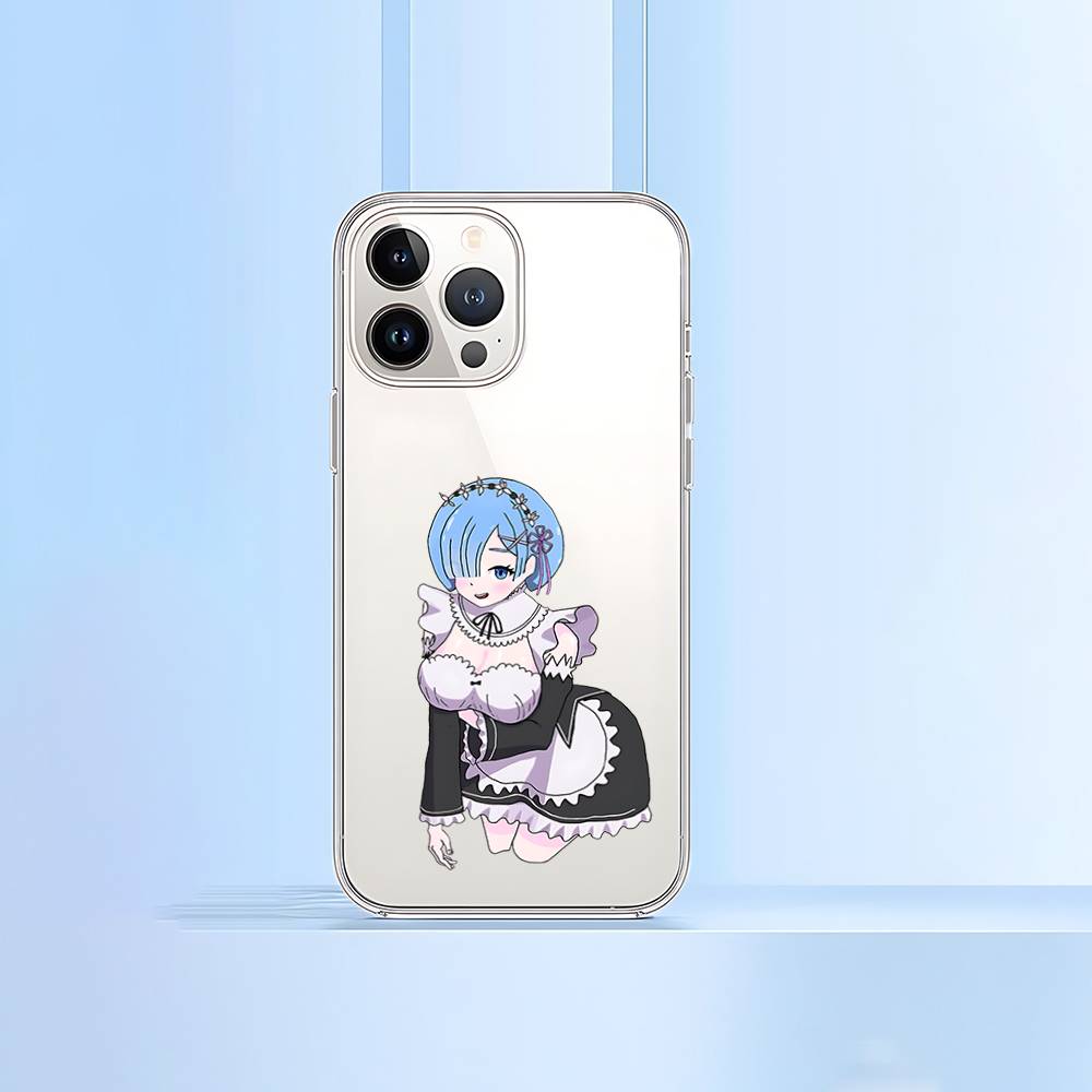 Чехол для телефона R-Re Zero Rem для iPhone 17 16 15 12 11 Pro Max 14 Plus 13 Mini Прозрачный Мягкий Funda