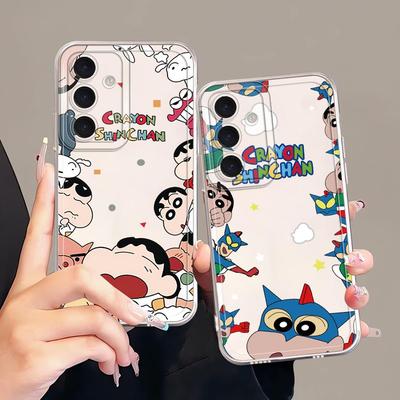 Чехол для телефона для Samsung Galaxy A34 A35 A14 A16 A26 A24 A54 A15 A25 A51 A56 A50 A55 A23 A36 A33 A52 A52 A31 Милый Шинчан с карандашами