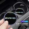 AAVP1 2Pcs Car Emblem Coaster Water Cup Pad Color Anti-Slip Mat For Mercedes Benz AMG GLC W203 W206 W220 W205 W211 W212 W201 W210 W108