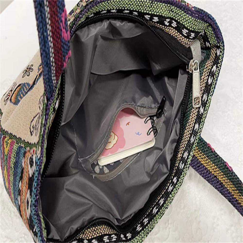 Женская сумка-тоут с вышитым изображением животных в этническом стиле, ретро-сумки с принтом совы и слона, женская многоразовая сумка через плечо для покупок