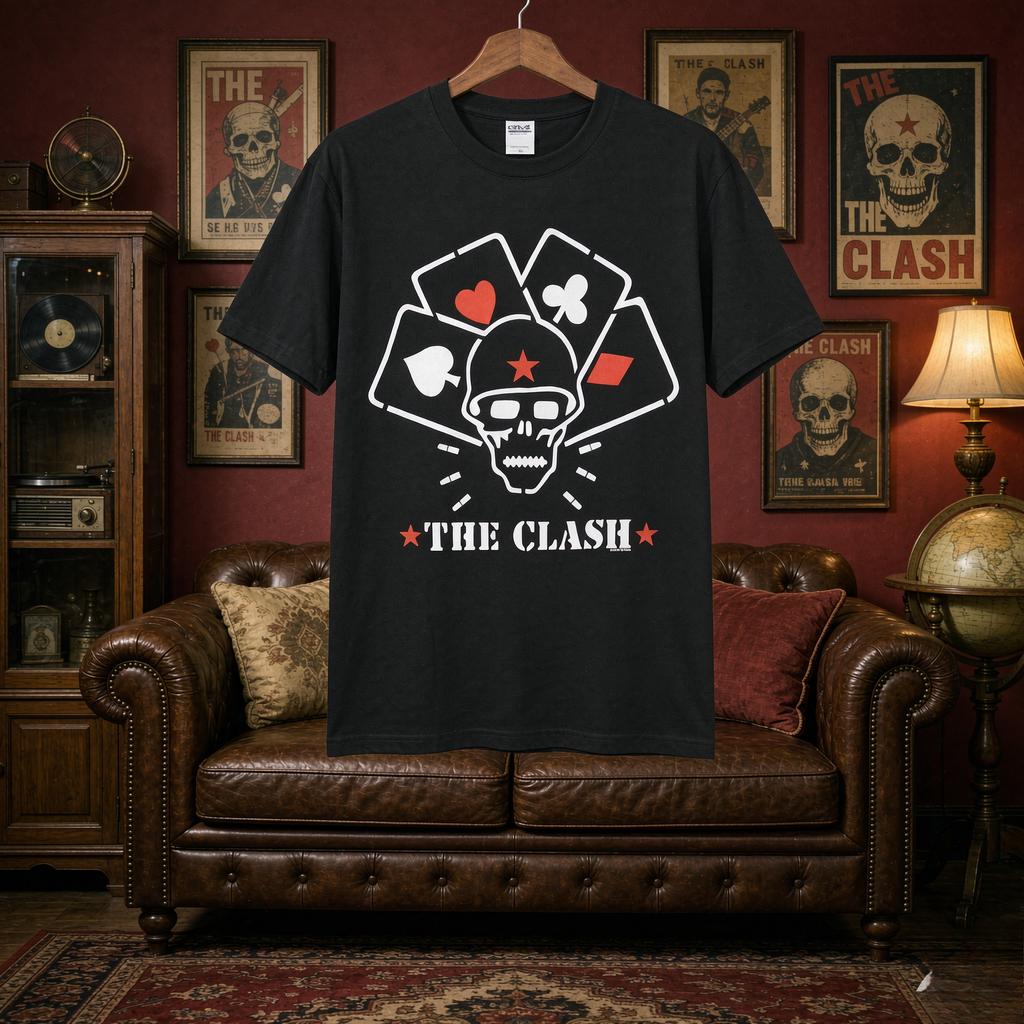 Streetwear Y2k The Clash Band Tshirt London Calling Guitarists Guitar Case Rock Band Street Hip Hop Shortsleeved Tshirt