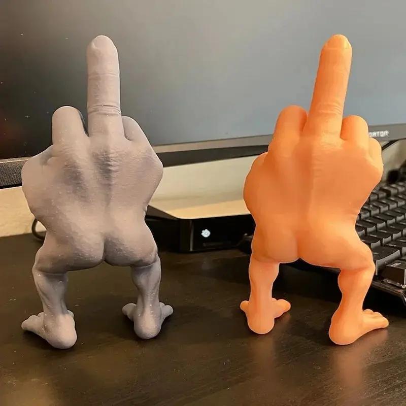 Middle Finger Figure With Legs Office Desk Resin Ornaments Creative Funny Middle Finger Desktop Decoration,Table Party Decoratio
