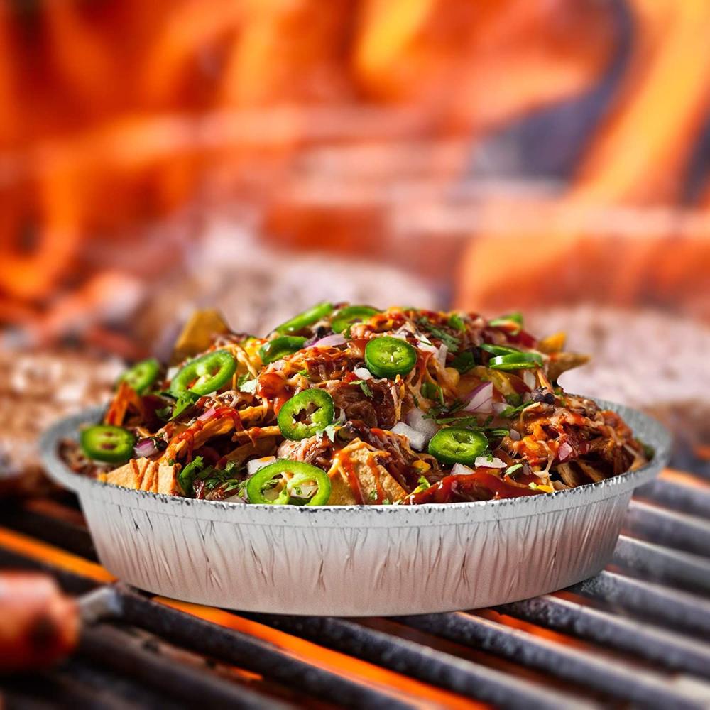 Baking Roasting Air Fryer Liner Round Aluminium Foil Trays Containers Aluminum Foil Tin Box