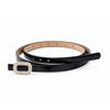 Fashion Rhinestone Buckle Women's PU Belt Thin Oval Leather Thin Waistband Luxury Design Waist Strap Dress Matching