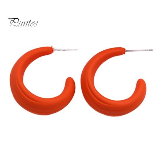 1 пара ярких цветов C-образные серьги-гвоздики, красочные серьги-кольца, легкие серьги с геометрическим кругом, ювелирные изделия, подарок