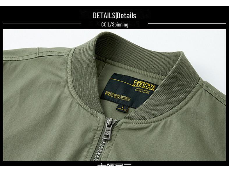 Мужская легкая хлопковая бейсбольная куртка — повседневный покрой на весну и осень