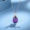 Подвеска-капля из аметиста 'Слезы ангела' из стерлингового серебра 925 пробы - Элегантный женский европейский и американский стиль