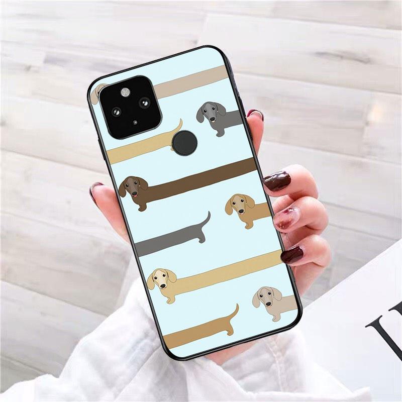 Милый мультяшный чехол для телефона с изображением таксы для Google Pixel 7 Pro 7 6 Pro 6A 5A 4A 3A Pixel 4 XL Pixel 5 6 4 3 XL 3A XL 2 XL