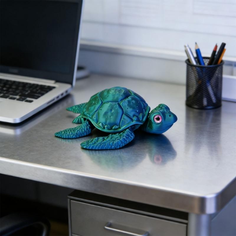 3D-печатные морские черепахи Реалистичные фигурки статуэтки черепах Украшение Милая шарнирная игрушка-непоседа для любителя животных