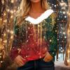 Рубашки с длинным рукавом для женщин Милые топы Рождественские принты Футболки Блузки Повседневные топы больших размеров Базовые топы Пуловеры