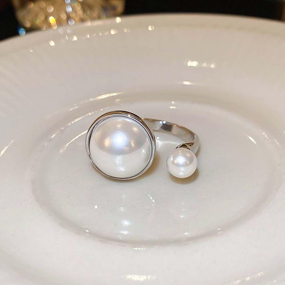Имитация жемчуга Жемчужное кольцо Ювелирные изделия Аксессуары Корейское жемчужное кольцо Элегантные жемчужные открытые кольца Свадьба