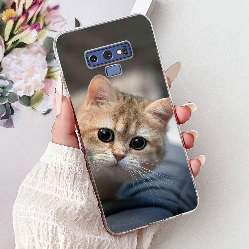 Прозрачный чехол для Samsung Note9 Милый Кот Модный Роскошный Расписной Мягкий Чехол для Телефона для Samsung Galaxy Note 9 Case SM-N9600 SM-N960F