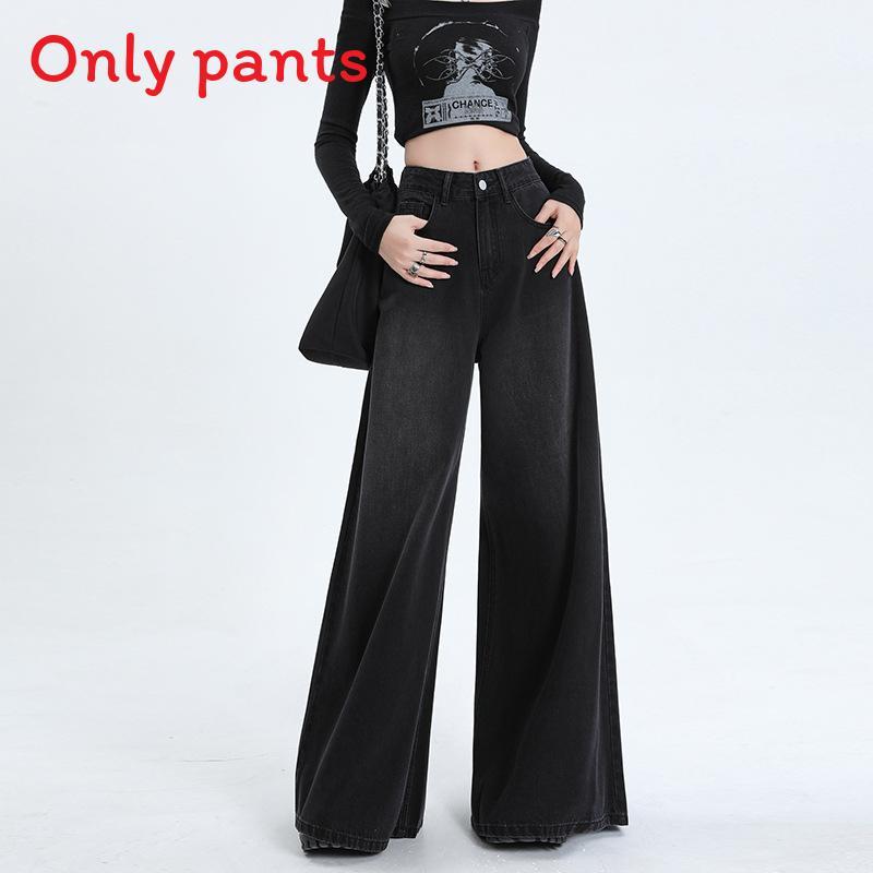 Wide Leg High Waist Jeans For Women With Retro Style And Cotton Denim Fabric