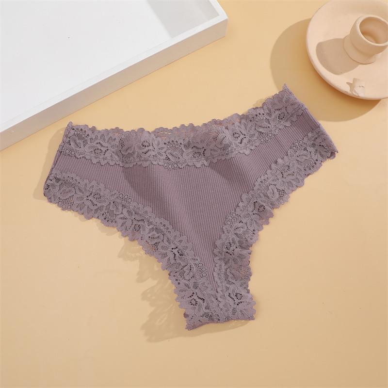 FINETOO Хлопковые бесшовные кружевные трусики для женщин, сексуальные трусики, удобное нижнее белье, женские стринги с цветочным принтом