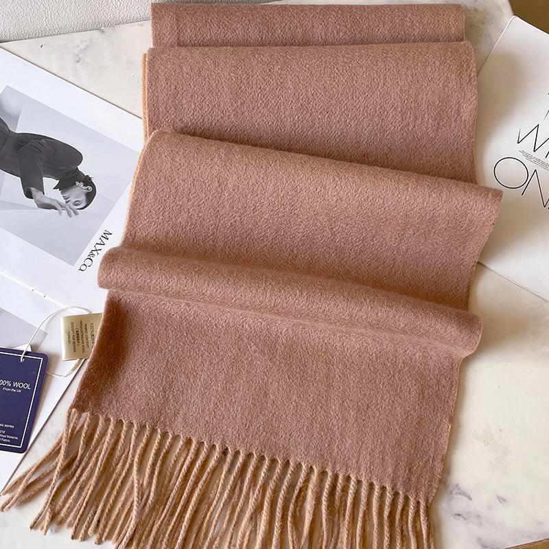 Шарфы из 100% чистой шерсти для мужской осени и зимы, серый двусторонний, высококачественный подарок для парня, мужская кашемировая шаль