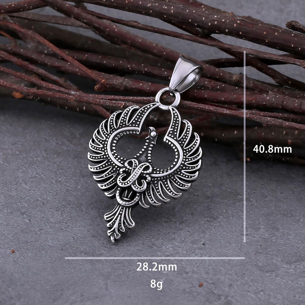 Мужское ожерелье с тотемом животного Феникса из нержавеющей стали, хип-хоп, рок-байкер, винтажное ожерелье с подвеской, модные очаровательные ювелирные изделия