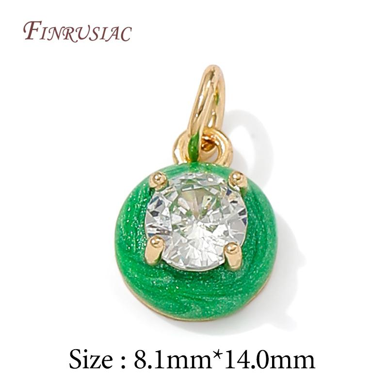 14K Gold Plated Enamel Charms with CZ Crystal,Heart Moon Pendant For DIY Jewelry Making,DIY Bracelet Necklace Earring Supplies