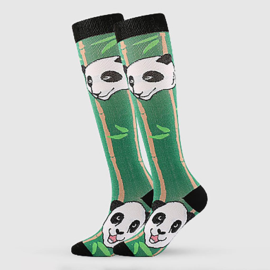 Женские поглощающие пот нейлоновые длинные компрессионные носки с мультяшным принтом для занятий спортом на открытом воздухе