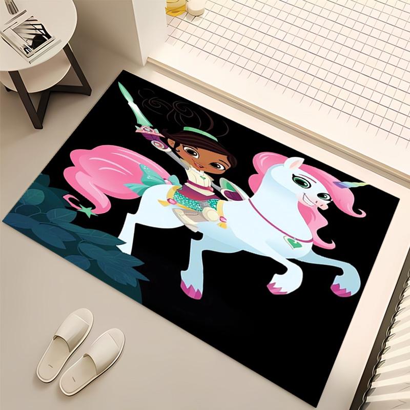 1pc Nella the Princess Knight Print Area Rug - Soft, Washable Non-Slip Indoor Mat, Living Room, Home Office Decorative Rug,Office Decorative