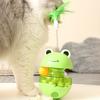 Игрушка-мяч для кошек, медленная кормушка, шарик для лакомства, игрушка-головоломка для кошек, диспенсер, интерактивная игрушка в форме лягушки