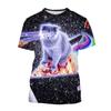 3D Cute Pizza Cat Graphic T Shirts Y2k Funny Women's Clothing Female Animal Print Summer Fashion Tops Girls Causal Pretty Tees