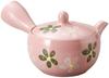 Tokoname Ware Pink Two-Color Flower Teapot 140ml Y941