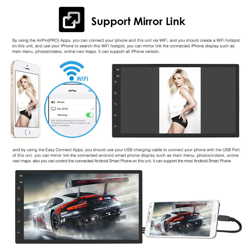 Автомобильная магнитола Hizpo 2 ГБ + 32 ГБ Carplay 7 дюймов 2 Din Android Универсальный автомобильный мультимедийный плеер Стерео 2Din Видео Автомагнитола Штатная стереонавигация GPS WiFi