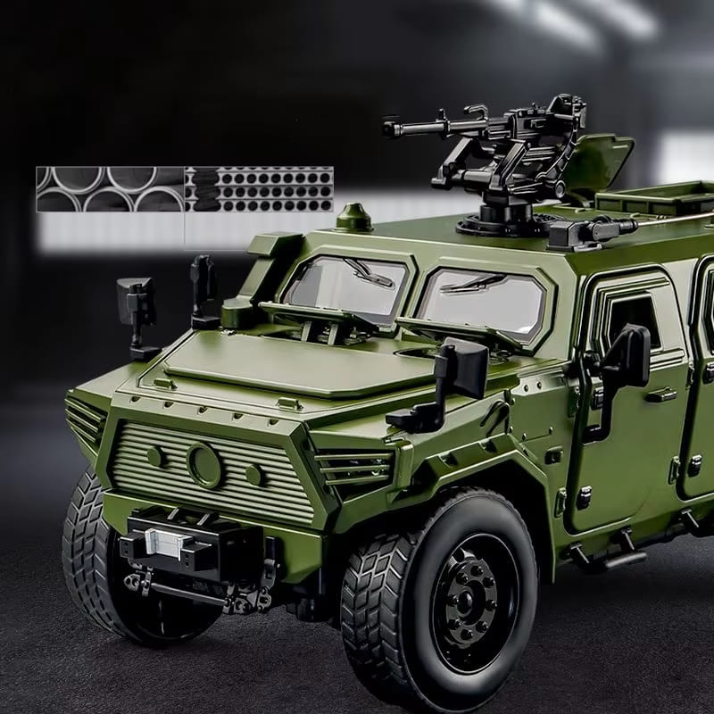 LYZRC 1:18 Модель военной машины Военная машина Сплав Литье под давлением Внедорожник Бронированная машина Звук и свет Детская игрушка-модель автомобиля Подарок для мальчиков