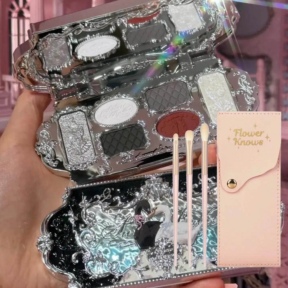 Flower Knows Палетка теней для век Swan Ballet Матовая Мелкий шиммер Жемчужный Палетка для лица 6 цветов Блестящие тени для век Flowerknows Макияж