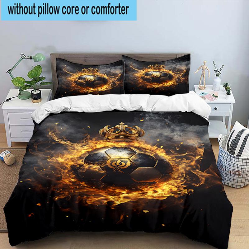 3PCS Basketball Crown Fire Sport 3pcs Bedding,Including 3PCS Duvet Cover And 2pcs Pillowcases Perfect for Christmas,Ideal for Bedroom, Dormitory