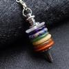 Natural Crystal Spirit Pendulum Energy Stone Seven Chakras Quartz Pendant