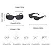 20PCS Vintage Black Square Sunglasses Woman Luxury Brand Small Rectangle Sun Glasses Female