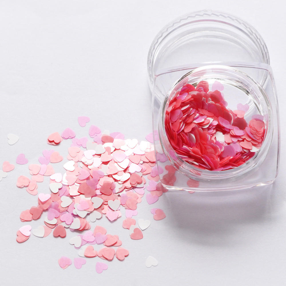 7g Mixed Heart Thin Glitter Paillette Nail TipGel Polish Decoration