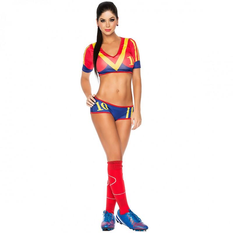 Womens Cheerleading Costume Football Fan Outfit Euro Cup Sexy Argentina 10