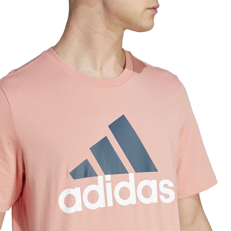 Adidas T Shirts Men's Pink Crew Neck Moderate Straight Fit IJ8577