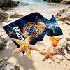 Custom Name Personalized Real Madrid Print Beach Towel, for Trip Camping Beach Party Home Decor, Birthday Gift for Family & Friends