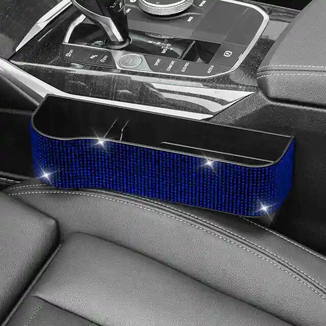 Щелевая коробка для хранения автомобильного сиденья со стразами, органайзер для бутылок и ключей для телефона для женщин и девочек, аксессуары для интерьера