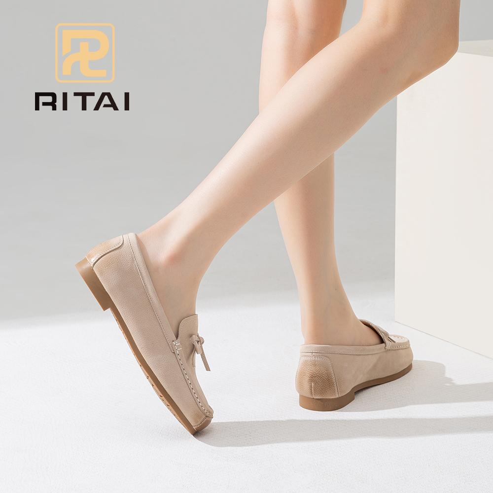 Женские мокасины из натуральной кожи с круглым носком, без застежек, винтажная удобная повседневная обувь