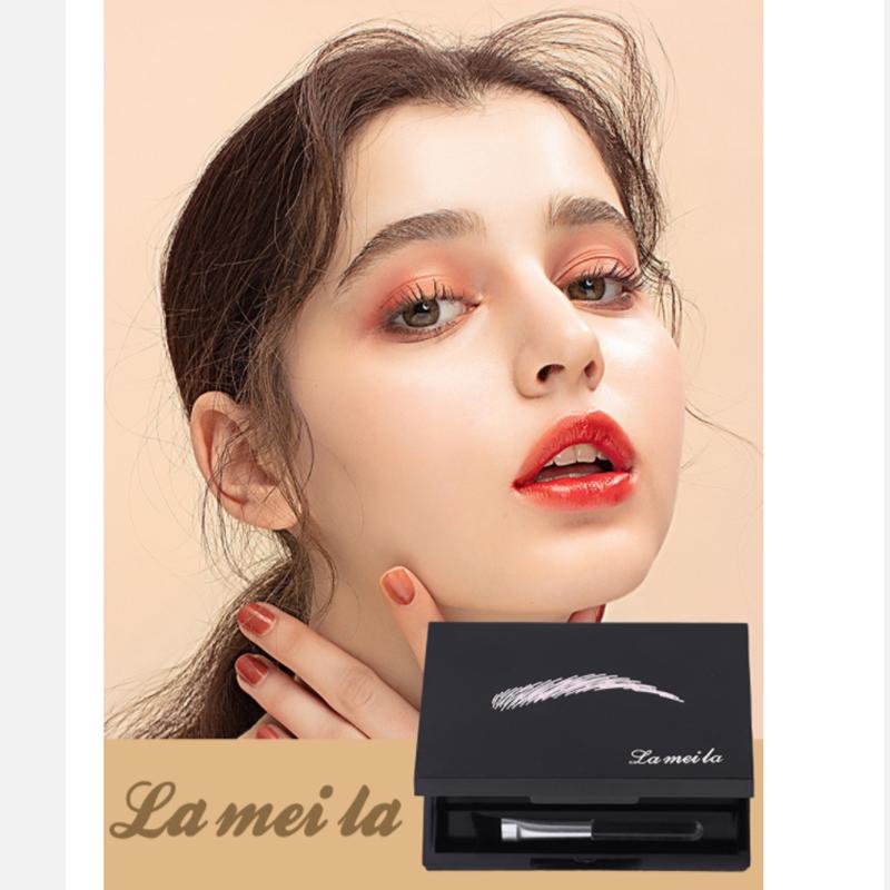 Трехцветный лоток для пудры для бровей, водонепроницаемый, не выцветающий, светлый для мужчин и женщин, серый, против пота, не выцветающий, долговечный