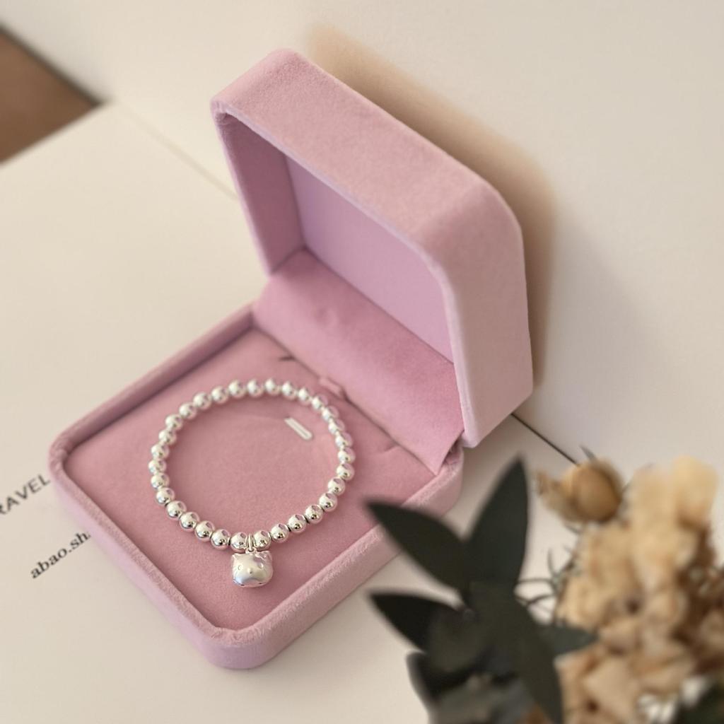 Посеребренный браслет из бусин с милой подвеской в виде котенка - Идеальный подарок на день рождения для женщин и детей