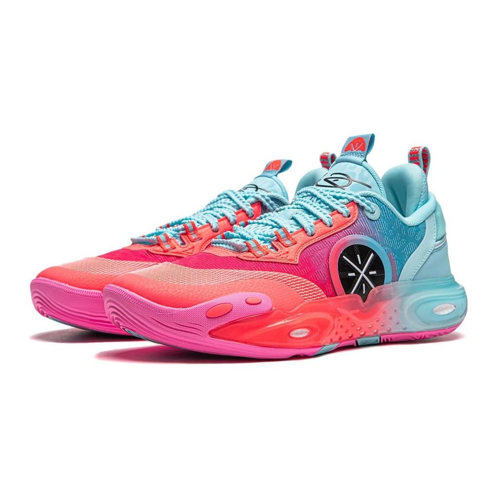 Баскетбольные кроссовки Li Ning All City 12, модные, универсальные, нескользящие, износостойкие, легкие, с низким верхом, детские, красные, синие, YKBU020-3