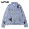 Свободная джинсовая куртка с вышивкой, женская куртка для пар