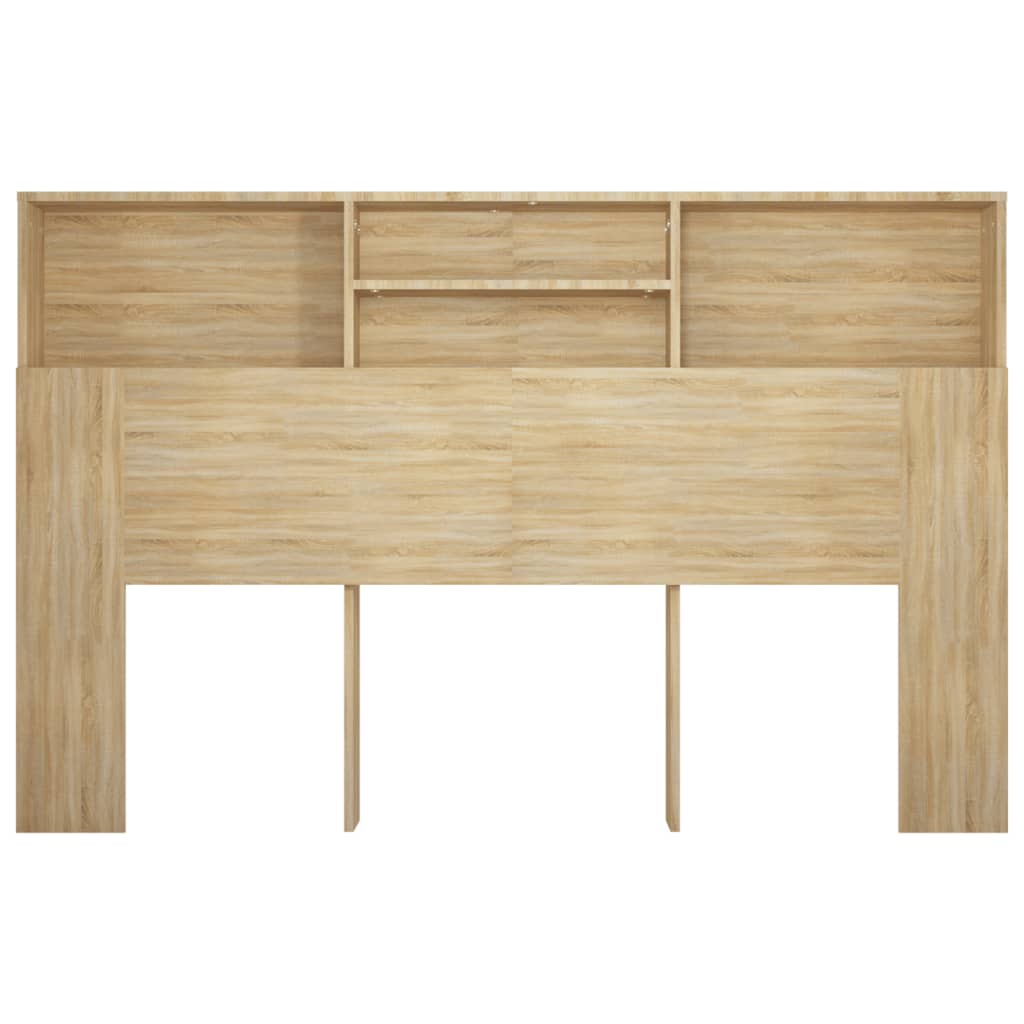 vidaXL Bett-Kopfteil mit Ablagen Sonoma-Eiche 160x19x103,5 cm