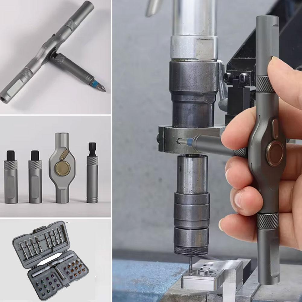 Portable Magnetic Ratchet Screwdriver Set T-Handle Torque Tool With Detachable Magneticizer For DIY & Professional Use DIY Tools