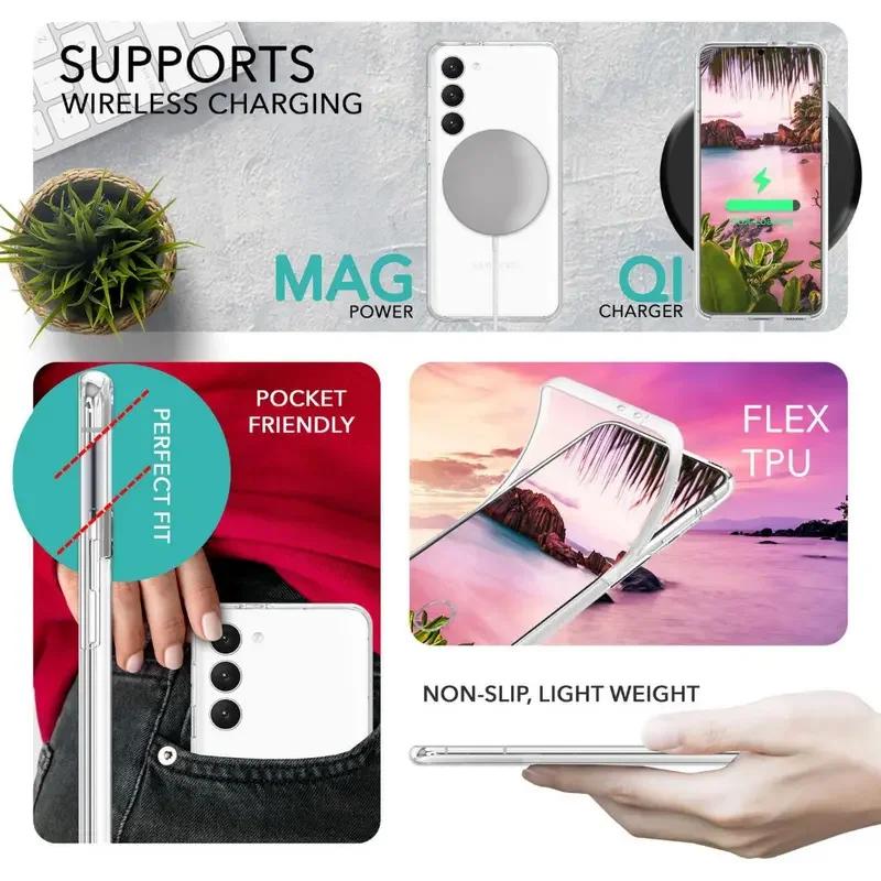 Чехол на 360 градусов для Samsung Galaxy A54 A34 A14 A24 A25 A04S A53 A33 A23 A22 A32 A12 A13 5G S24 S23 FE S22 S21 S20 Ultra Plus A51, двухсторонняя крышка